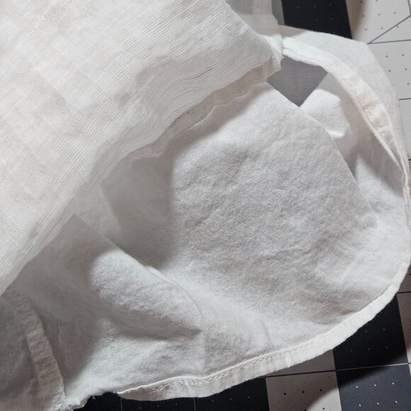 H&M Sleeveless Boho Tunic Top Ruffle Collar & Peplum Hem White Size L - Picture 10 of 15